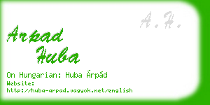 arpad huba business card